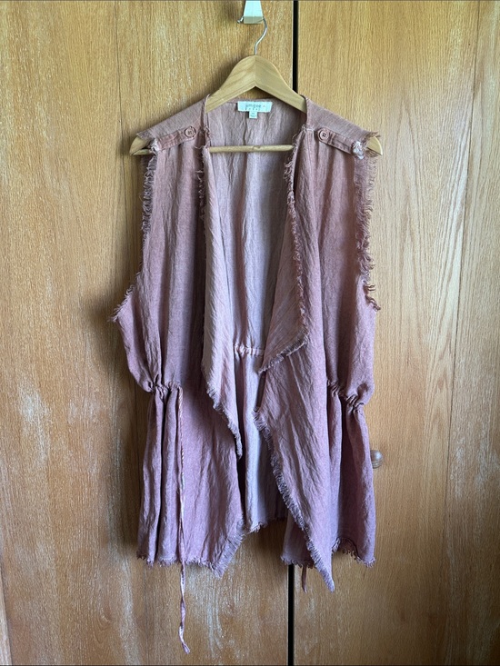 Umgee Tops - Umgee Lightweight Dusty Rose Sleeveless Draped Vest